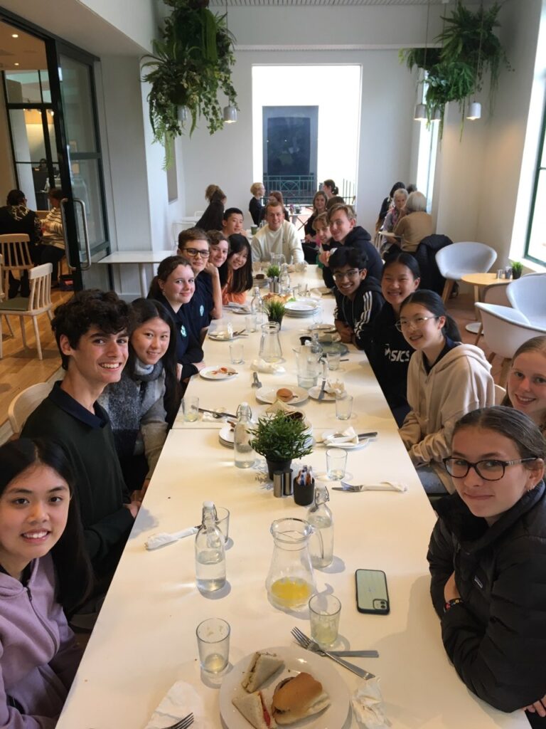 Students during lunch at the National Archives, Simpson Prize 2023