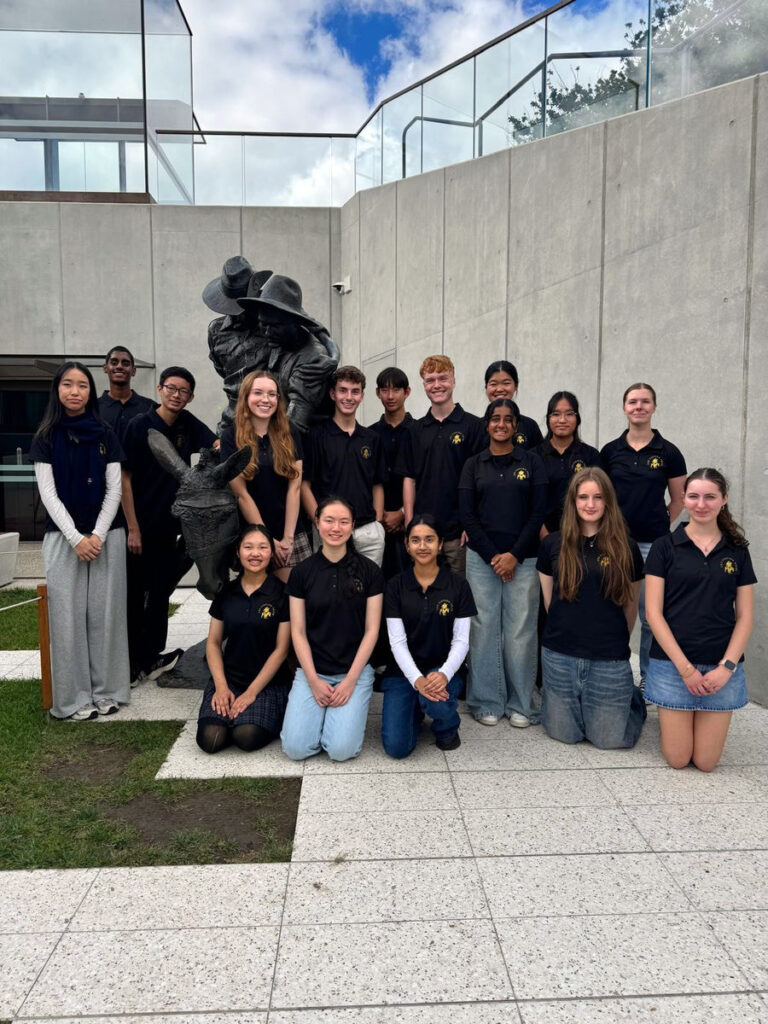 Simpson Prize 2026 - Students with the Simpson sculpture at AWM